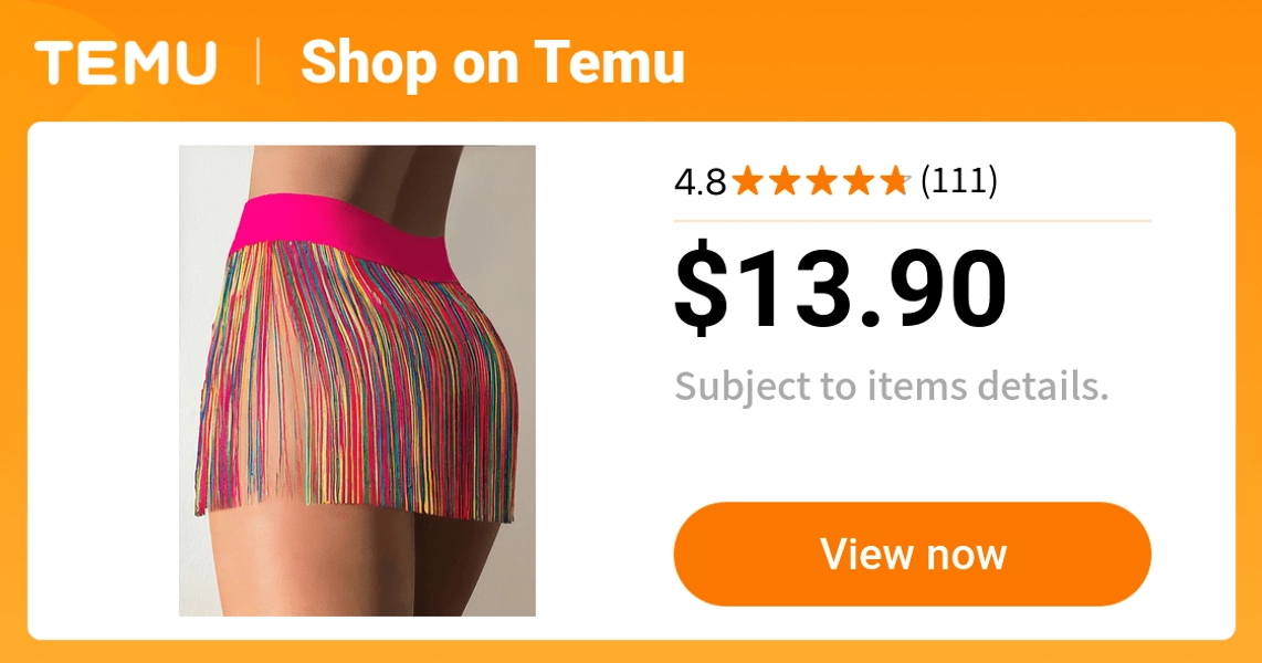 colorful tassel mini skirt - beachwear - temu Temu