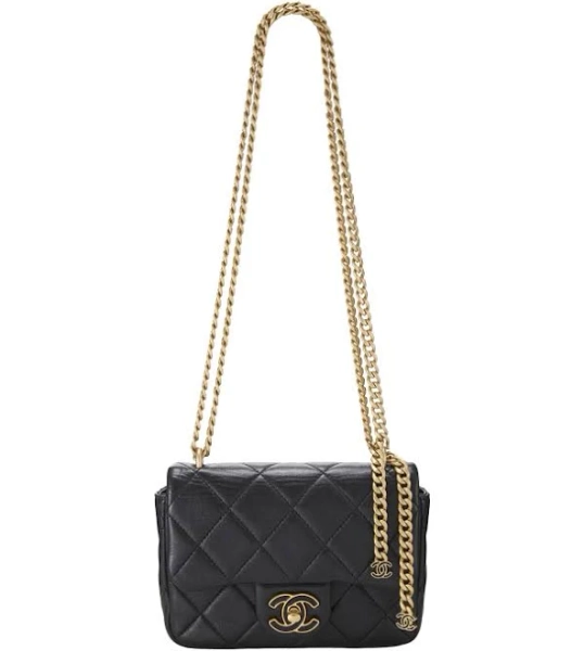 Chanel Lambskin Pending 'cc' Square Flap - Black