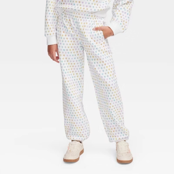 Girls' Disco Hearts Wave Jogger Sweatpants Pink/Lavender/Teal - Roller Rabbit x Target M