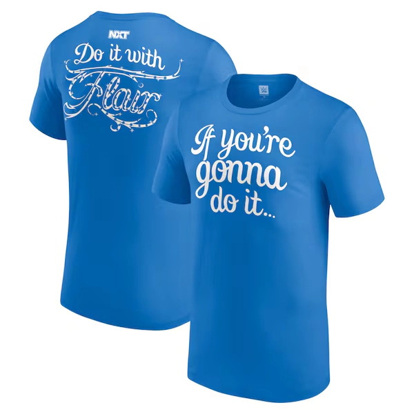 Men's   Blue Charlotte Flair NXT Debut Authentic T-Shirt