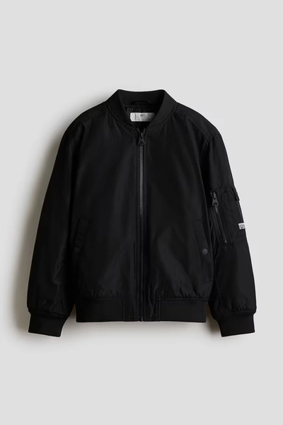 Padded bomber jacket - Black