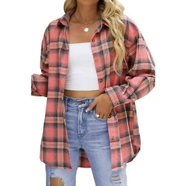 Fantaslook Women's Oversized Plaid Flannel Shirt