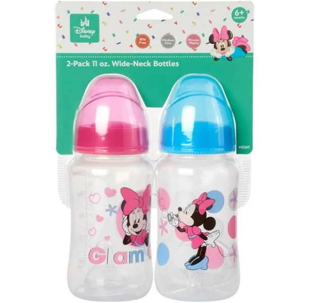 Disney Minnie Mouse Baby Girls Wide-Neck Bottles