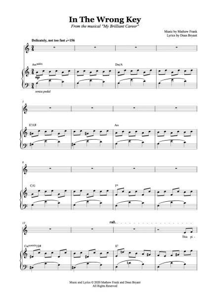 In the Wrong Key — My Brilliant Career (sheet music)