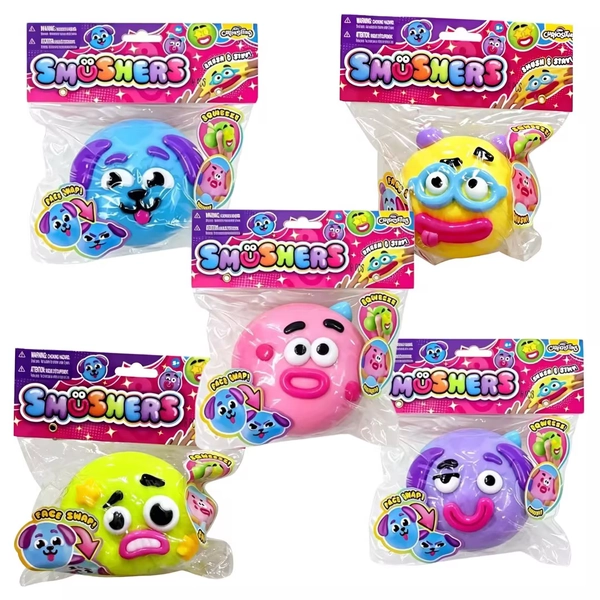 Smushers Squeeze Toys, Novelty Smush Face Squeeze Toys, Removable Facial Expressions for Birthdays and Get-Togethers, Safe & Fun (Yellow) - Walmart.com