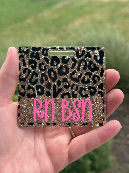 Leopard badge buddy - badge buddies - badge reel - badge clip - badge holder