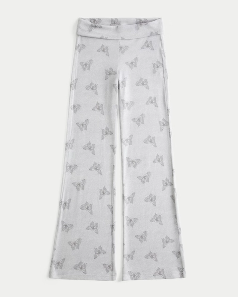 Always Cozy Knit Foldover Waist Flare Pants