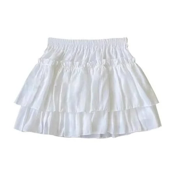 Girls High-Waisted A-Line Ruffle Flowy Skirt