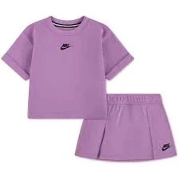 Nike Little Girls' Tech Fleece 2-Piece Skirt Set, Size 6 - Light Magenta
