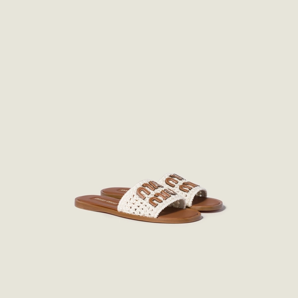 Crochet and leather slides