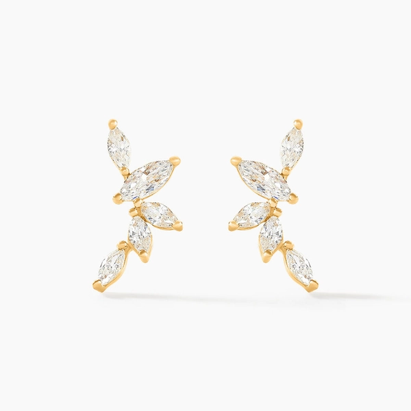 Boucles D'oreilles Barrettes Youssa Barrettes 5 Or Jaune Oxydes