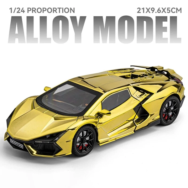 1:24 Lamborghini Revuelto With Spray Diecast Car Model Sound Light Kids Toy Gift
