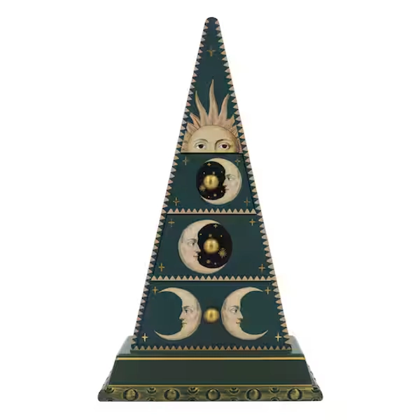 24" Green Moon & Sun Pyramid Tabletop Cabinet by Ashland®