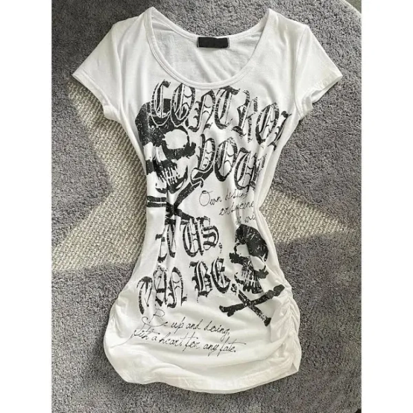 Women's Gothic Punk Gothic Grunge Vintage Print T-Shirt