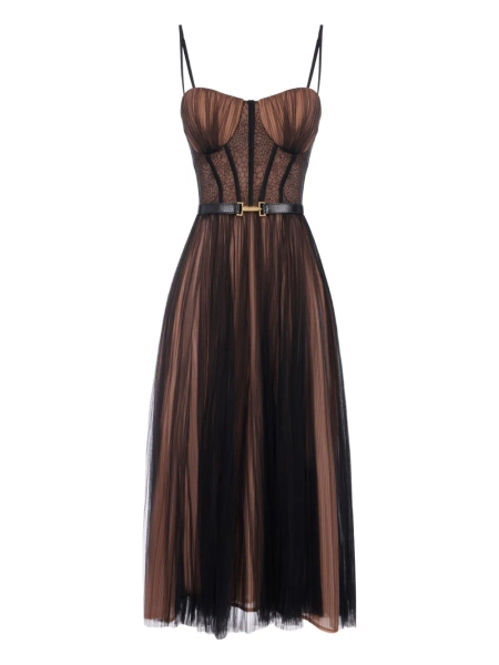 Elisabetta Franchi robe-bustier en tulle plissée | 44