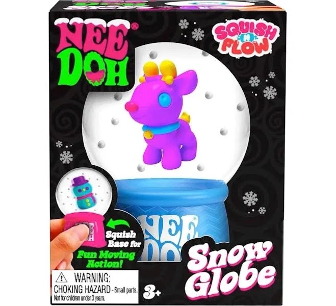 NeeDoh Squishmas Squish n' Flow Snow Globe Reindeer Squishy Fidget Toy