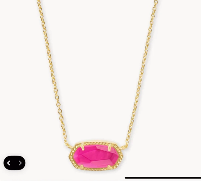 Elisa Gold Pendant Necklace in Azalea Illusion