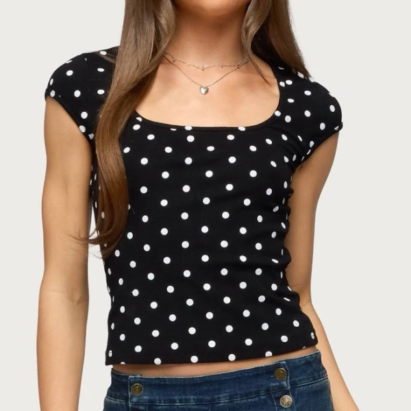 Edikted Women's Mookie Polka Dot Top