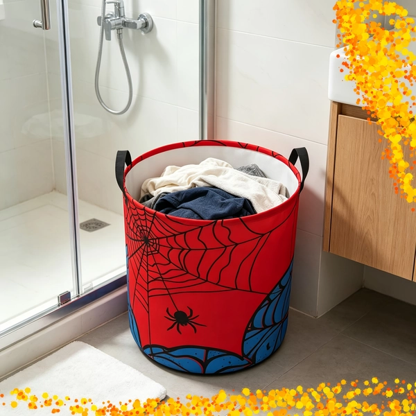 Collapsible Laundry Basket And Storage Bin, Spider Web Texture Multi-Component Portable Design, Space-Saving Clothes Blanket Storage Solution, Suitable for Bedroom Bathroom Living Room, Laundry Baskets