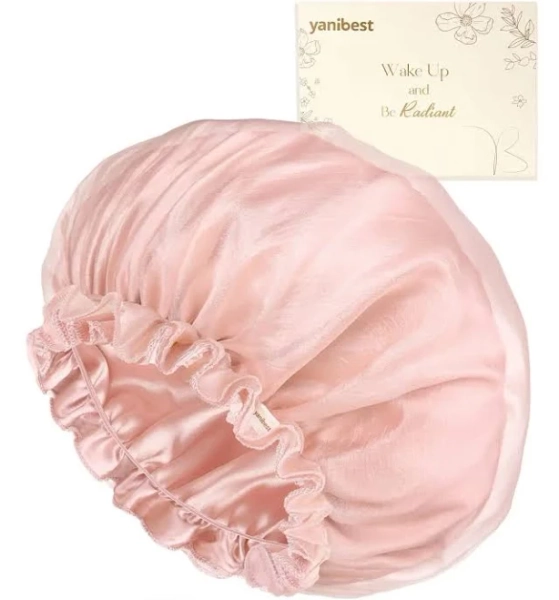 Yanibest Silk Breeze Satin Bonnet with Ruffle Edge