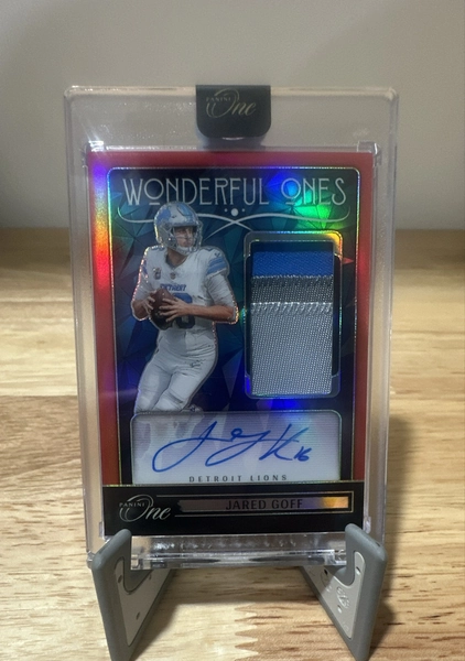 2024 Panini One - Wonderful Ones Autographs Jared Goff #380 Red /60 (AU)