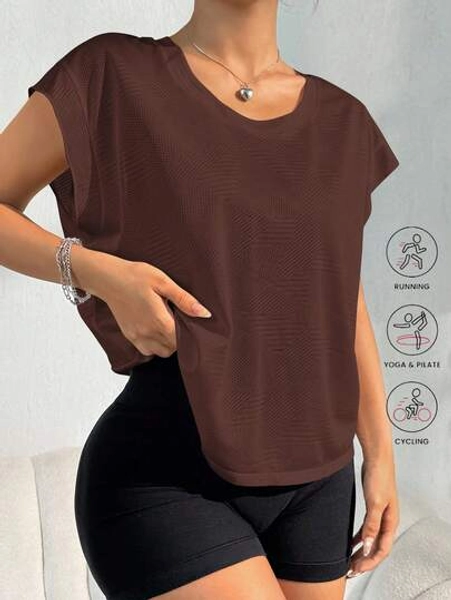 Core Rhythm Loose Women Yoga Outerwear Running Fitness Sports T-Shirt Tank Top