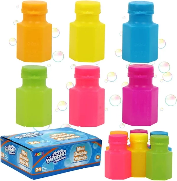 Joyin 24pcs Mini Bubble Bottles with Wand