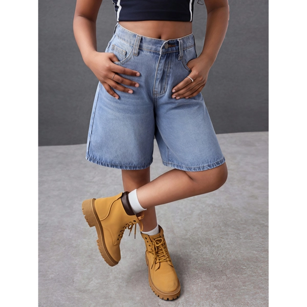 Girls' Wear, Wear, Wide-Leg Denim Shorts, Teenage Girls' Wear, Trendy Fashion, Loose And Casual Denim Mid-Length Pants, Girls' Summer Versatile Street Fashion Pants, Comfortable And Breathable Wear, Popular And Good Items, Popular