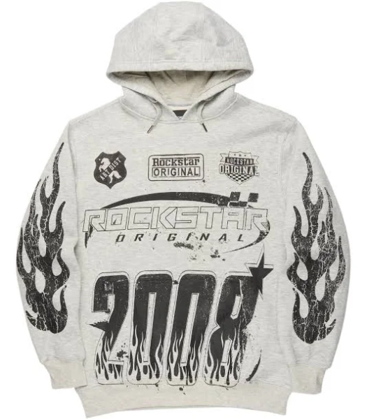 Amos Heather Grey Graphic Hoodie