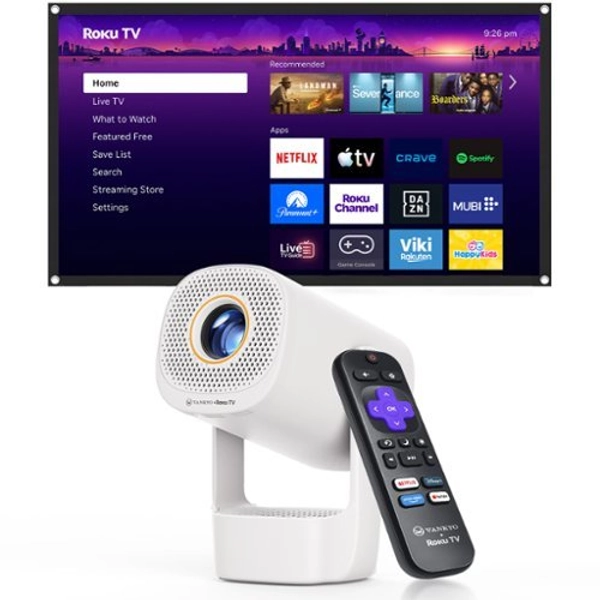 Vankyo - Leisure 3R Air Smart Projector with Built-in Roku TV - White