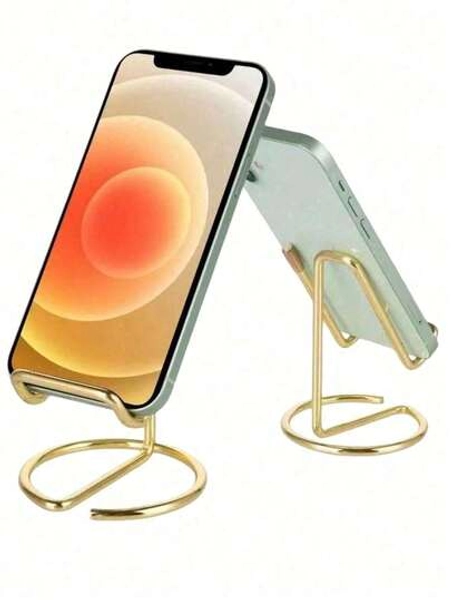 2-In-1 Metal Desktop Phone Holder & Card Clip, Single-Piece Desk Phone Stand, Iron Alloy Phone Holder Suitable For Living Room, Bedroom, Desk, Study Room