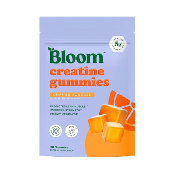 BLOOM NUTRITION Creatine Monohydrate Gummies - Orange Squeeze - 36ct/12 Servings