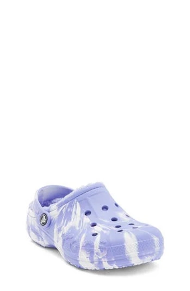 Crocs Kids' Baya Lined Marbled Fleece Clogs