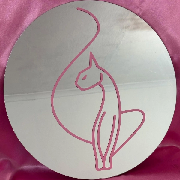 Baby Phat Cat Mirror Y2K McBling Pink Graphic 38cm Round