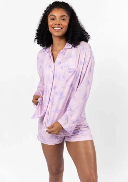 Pink Lily Sweet Dreams Floral Fantasy Long Sleeve Pajama Top