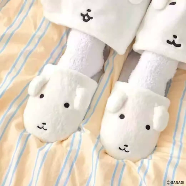 Korean Genuine Ganadi White Dog Slippers Blanket