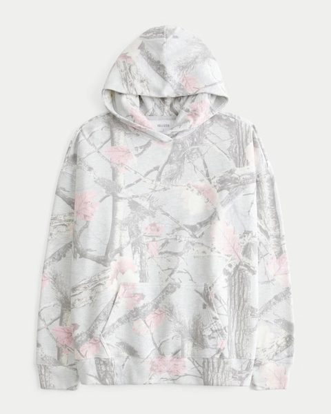 Hollister Feel Good Oversized Camo Graphic Hoodie