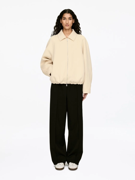 Jacka i dubbelvävd ullblandning – Beige – Women – ARKET SE
