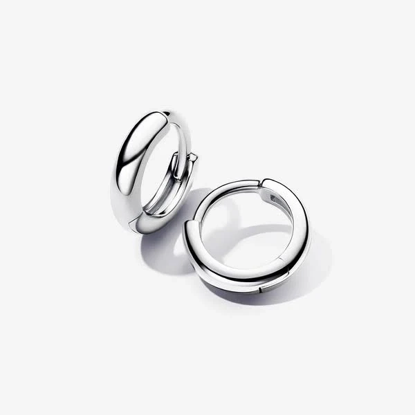 Pandora Round Huggie Hoop Earrings