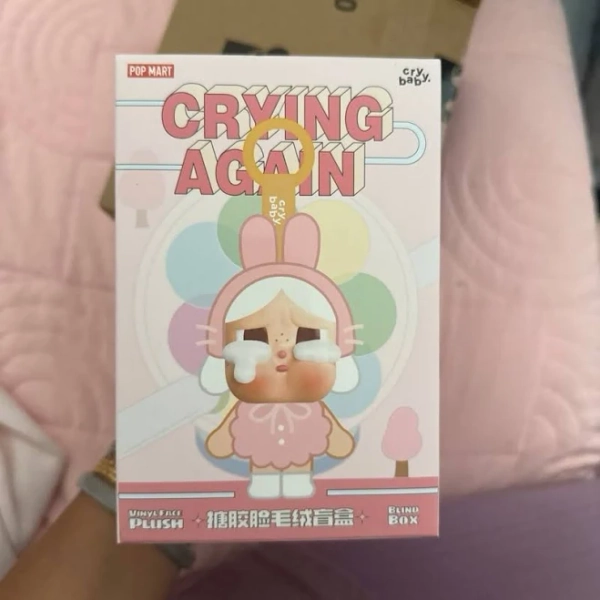 POP MART AUTHENTIC-CRYBABY CRY AGAIN SERIES-VINYL FACE PLUSH -I’ll Bring You Flowers - New Toys & Collectibles