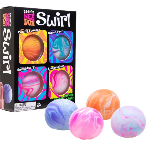 Schylling Teenie Swirl NeeDoh 4-Pack Squishy Fidget Toys in Assorted at Nordstrom