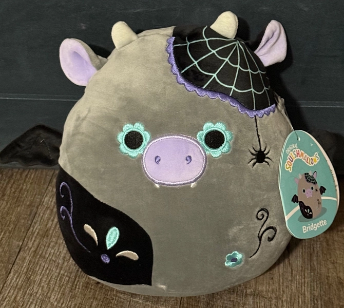 Squishmallow Halloween 2025 Bridgette 8 Inch Day of the Dead Cow BNWT DOTD NEW
