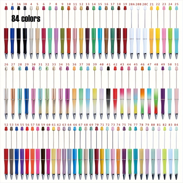 Bulk Pack of 20 Beadable Pens • Made of Plastic • Featuring Assorted Designs with Black Ink • Perfect for Projects, Gifts, And Use in Offices Or Schools • Suitable for Teachers And for Bridal Or Graduation Events
