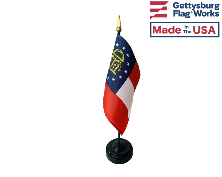 Georgia State Stick Flag - 4x6"