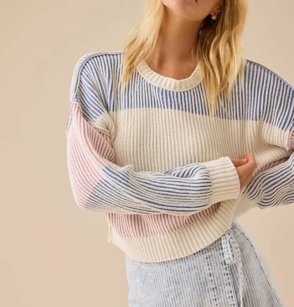 Altar'd State Sloane Ribbed Striped Sweater