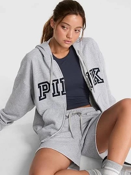 PINK Women's Campus Fleece Full-Zip Hoodie