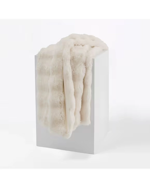Faux Fur Throw - White - White - Miscellaneous