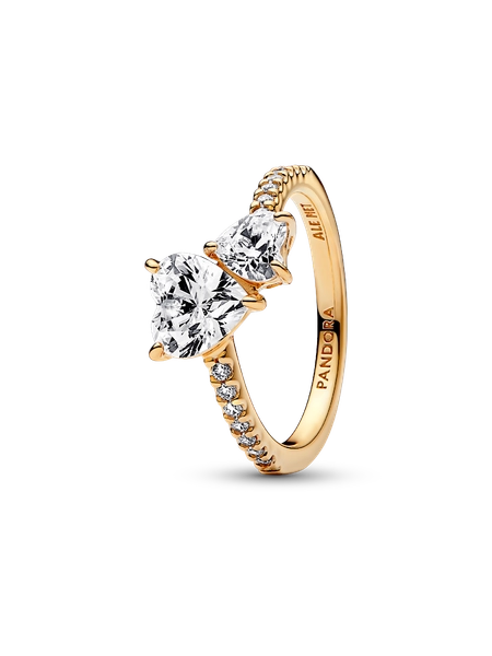 Double Heart Sparkling Ring
