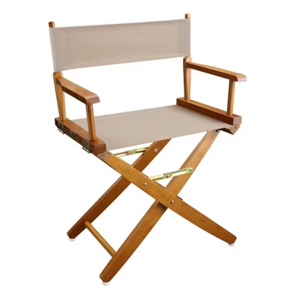 18" Extra Wide Directors Chair Mission Oak Frame Natural - Flora Home