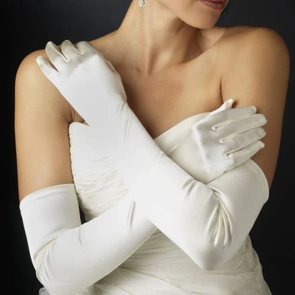 Opera Formal Bridal Wedding Matte Satin/Satin Gloves Rose / Opera / Satin